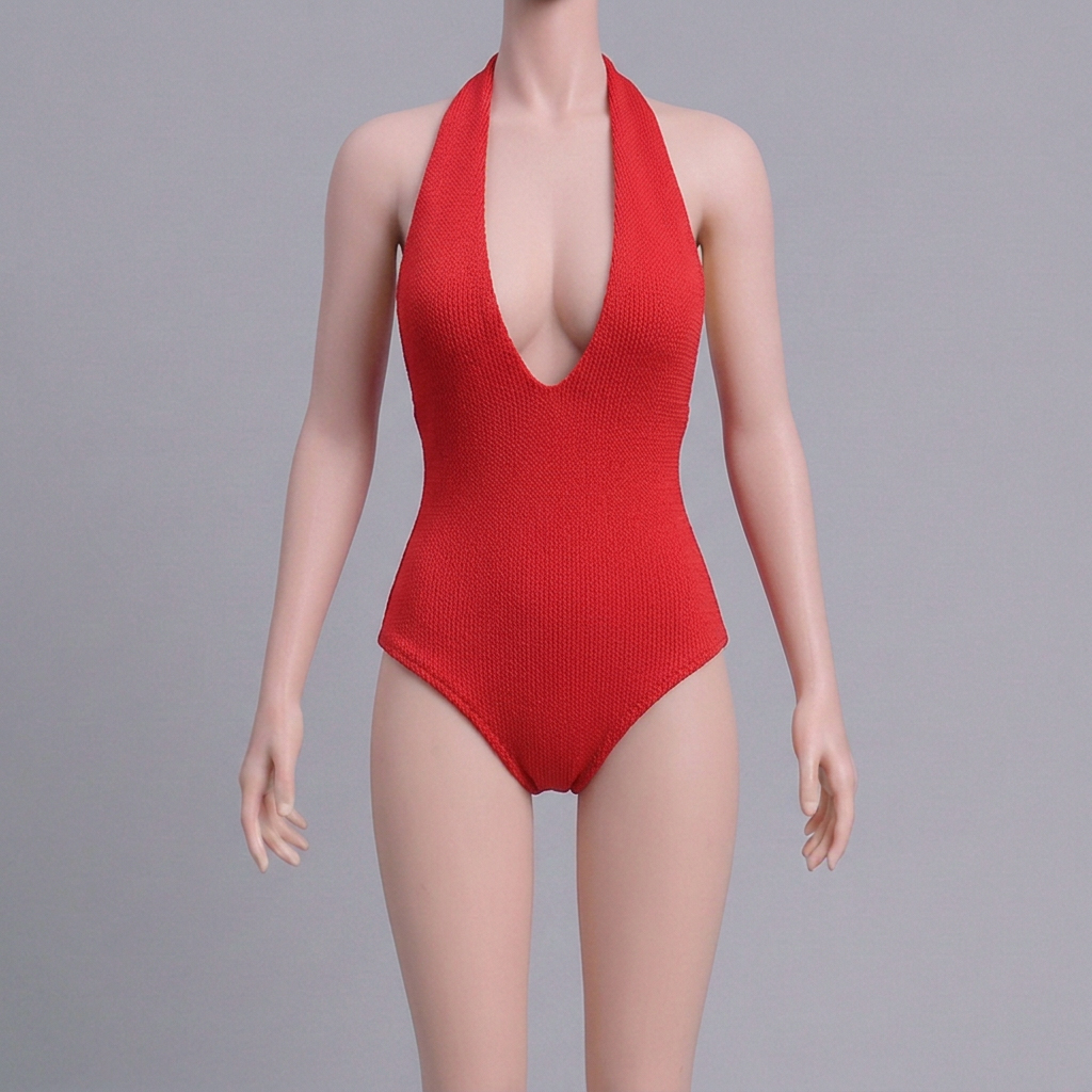 1/6 Scale Articulated Female Figure – Halter-Neck Open-Chest Bodysuit/Swimsuit