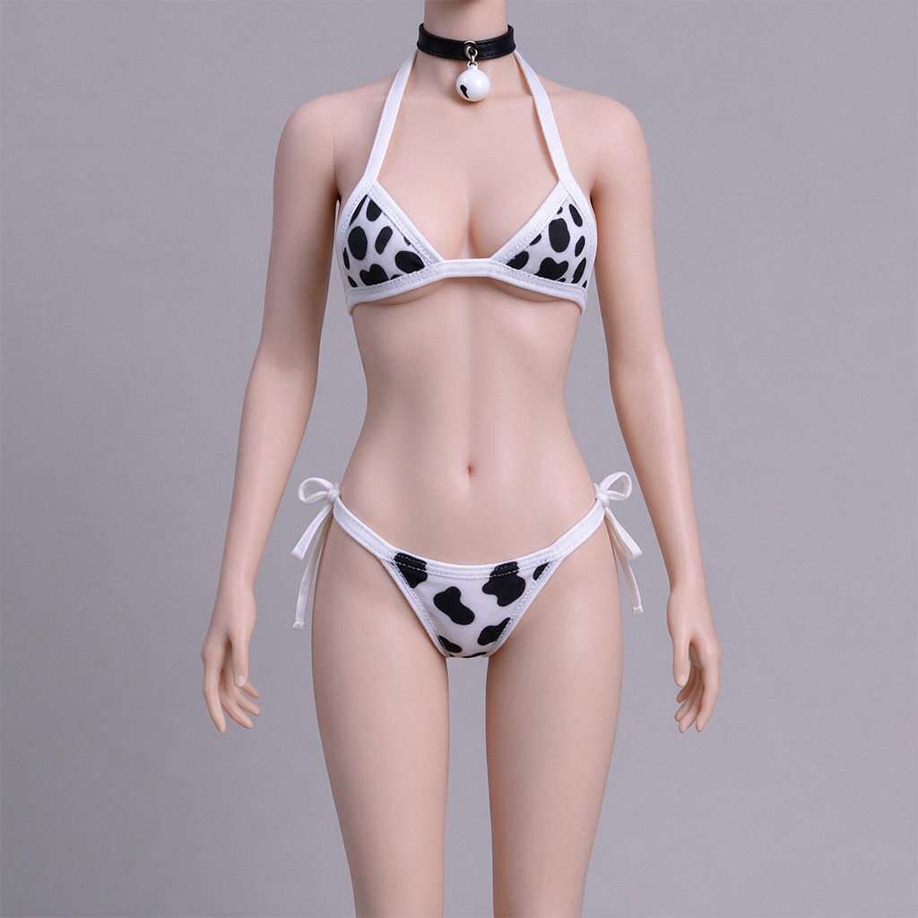 1/6 Scale Female Action Figure Cute Cow-Print Bikini Outfit