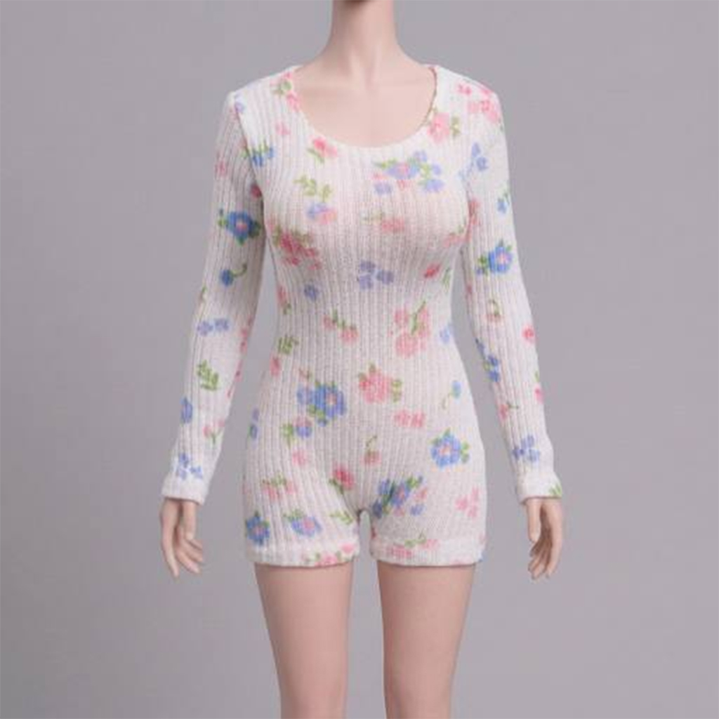 1/6 Scale Articulated Female Figure – Floral-Print Spaghetti-Strap Bodysuit