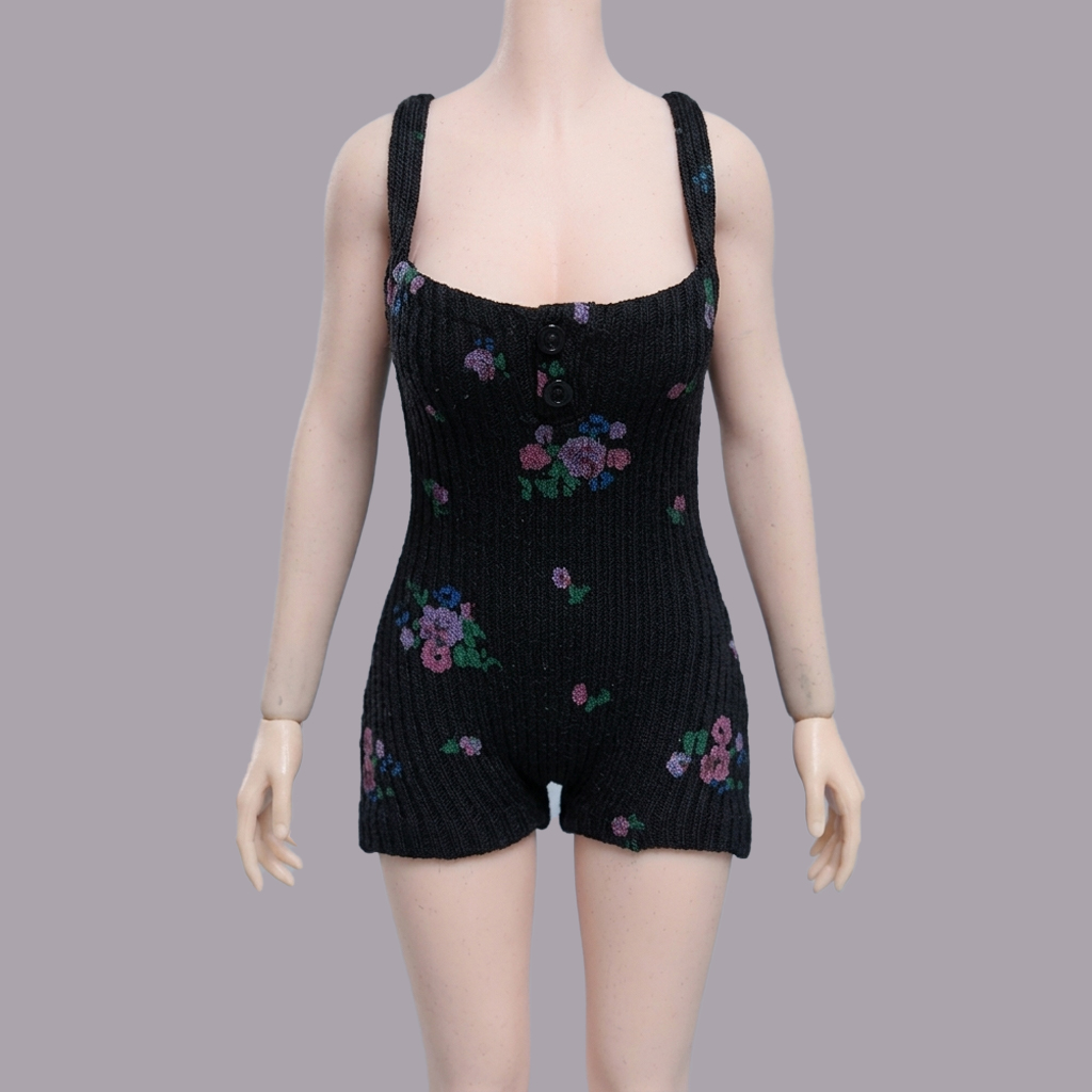 1/6 Scale Articulated Female Figure – Floral-Print Spaghetti-Strap Bodysuit