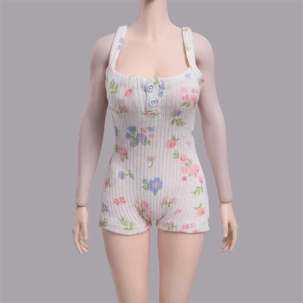 1/6 Scale Articulated Female Figure – Floral-Print Spaghetti-Strap Bodysuit