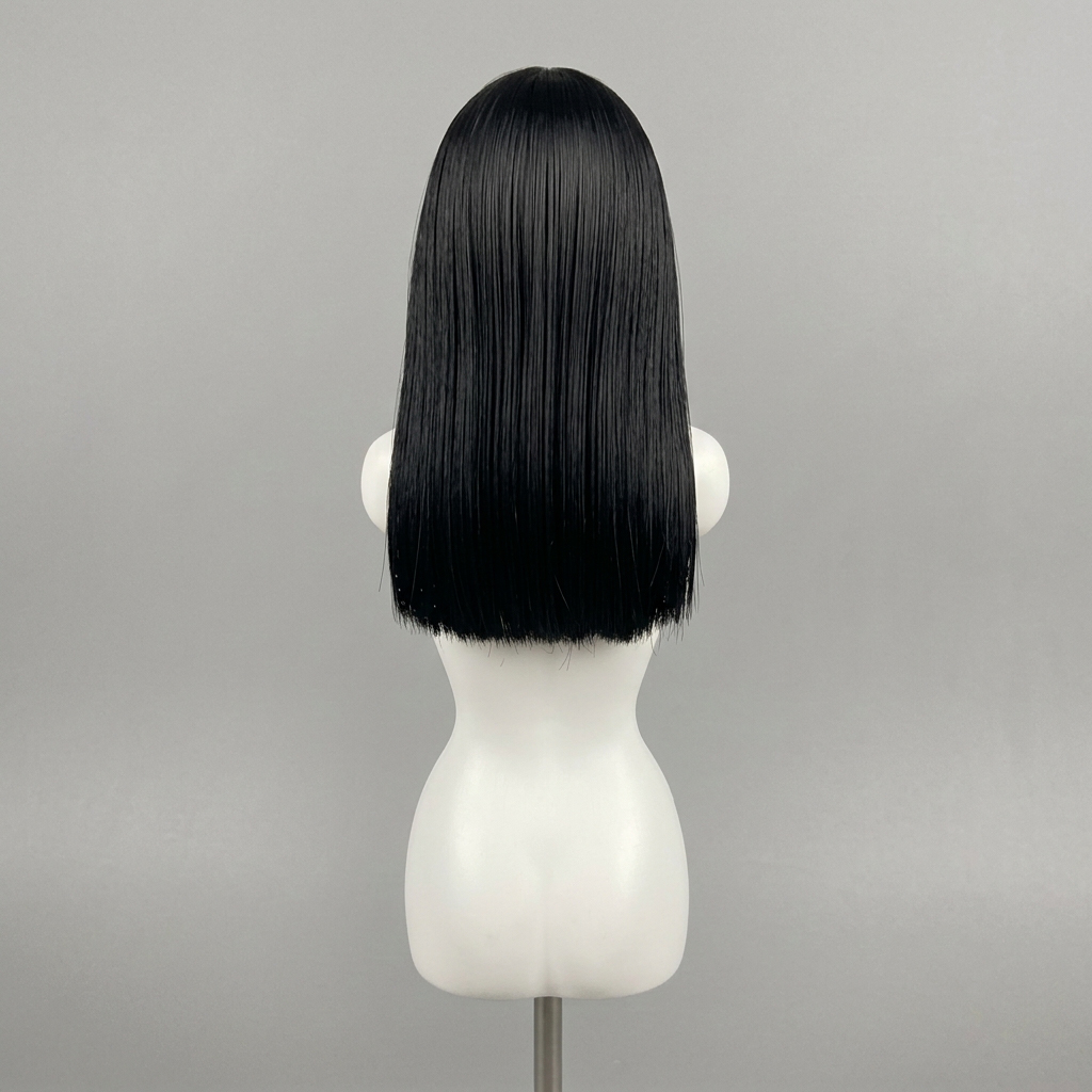 1/6 Scale Female Articulated Figure Wig – Black, Straight (Medium-Long)