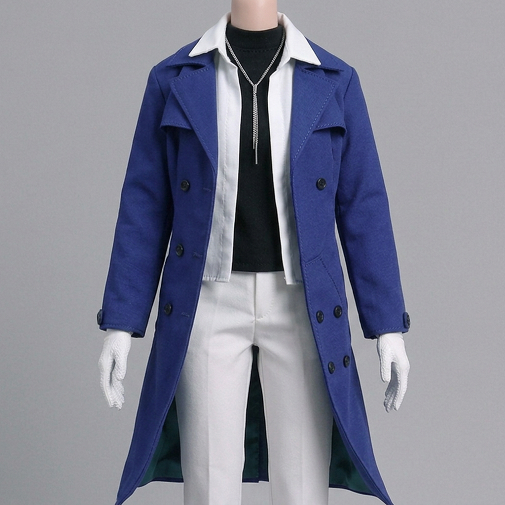 1/6 Scale Articulated Male Figure – Trench Coat, Shirt, Vest, and Trousers (Outfit Set)