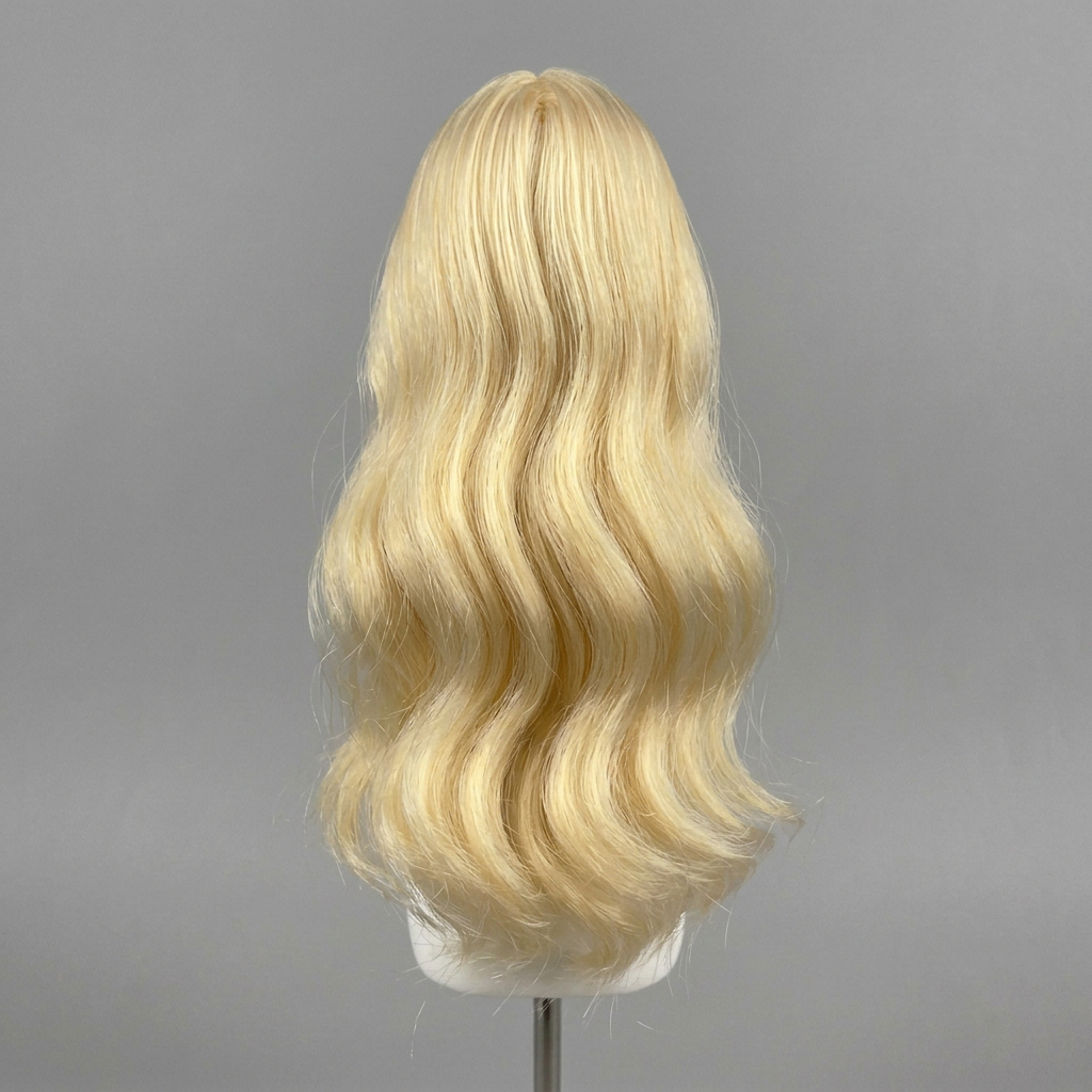 1/6 Scale Articulated Figure Wig – Blonde Curly Hair with Straight-Cut Bangs