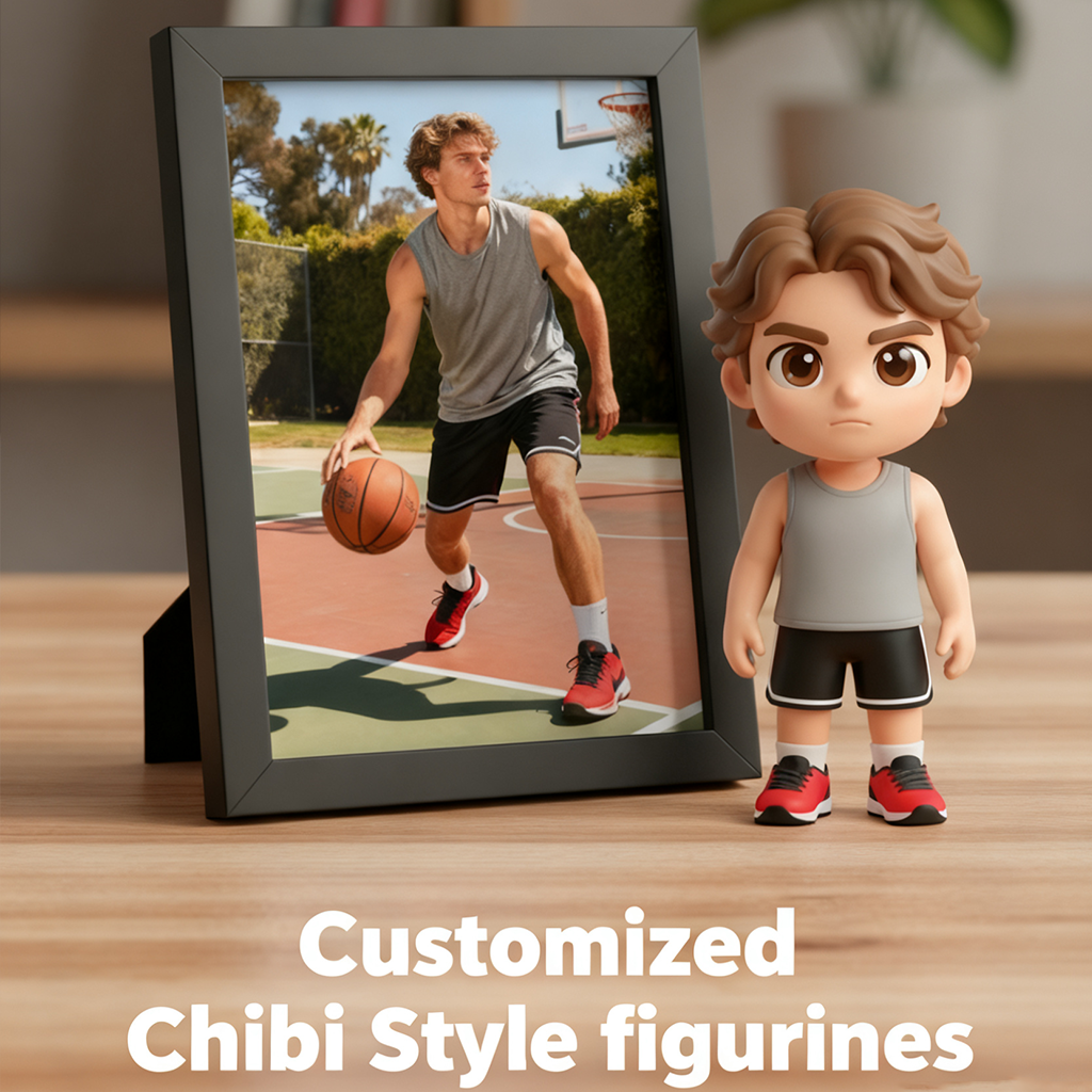 Custom Single Separate Chibi Style 3D Figurine From Your Photo – Basketball Edition | KibiFig