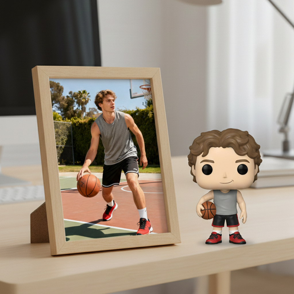 Custom Single Separate Chibi Style 3D Figurine From Your Photo – Basketball Edition | KibiFig