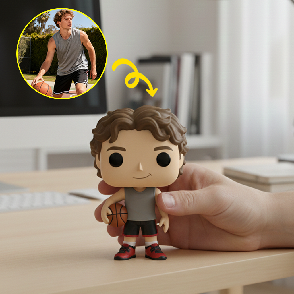 Custom Single Separate Chibi Style 3D Figurine From Your Photo – Basketball Edition | KibiFig