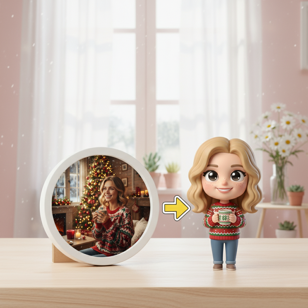 [Copy]Custom Single Separate Chibi Style 3D Figurine From Your Photo – Girl's Birthday Edition – Cute Edition | KibiFig