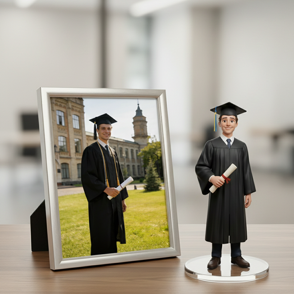 Custom Single Separate Chibi Style 3D Figurine From Your Photo – College Graduation Edition – Cute Edition | KibiFig