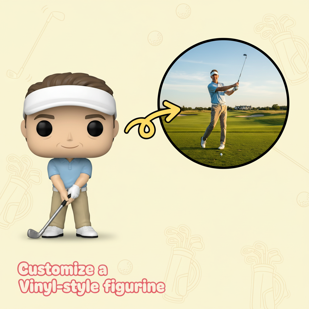 Custom Single Separate Chibi Style 3D Figurine From Your Photo – Golf Edition – Cute Edition | KibiFig