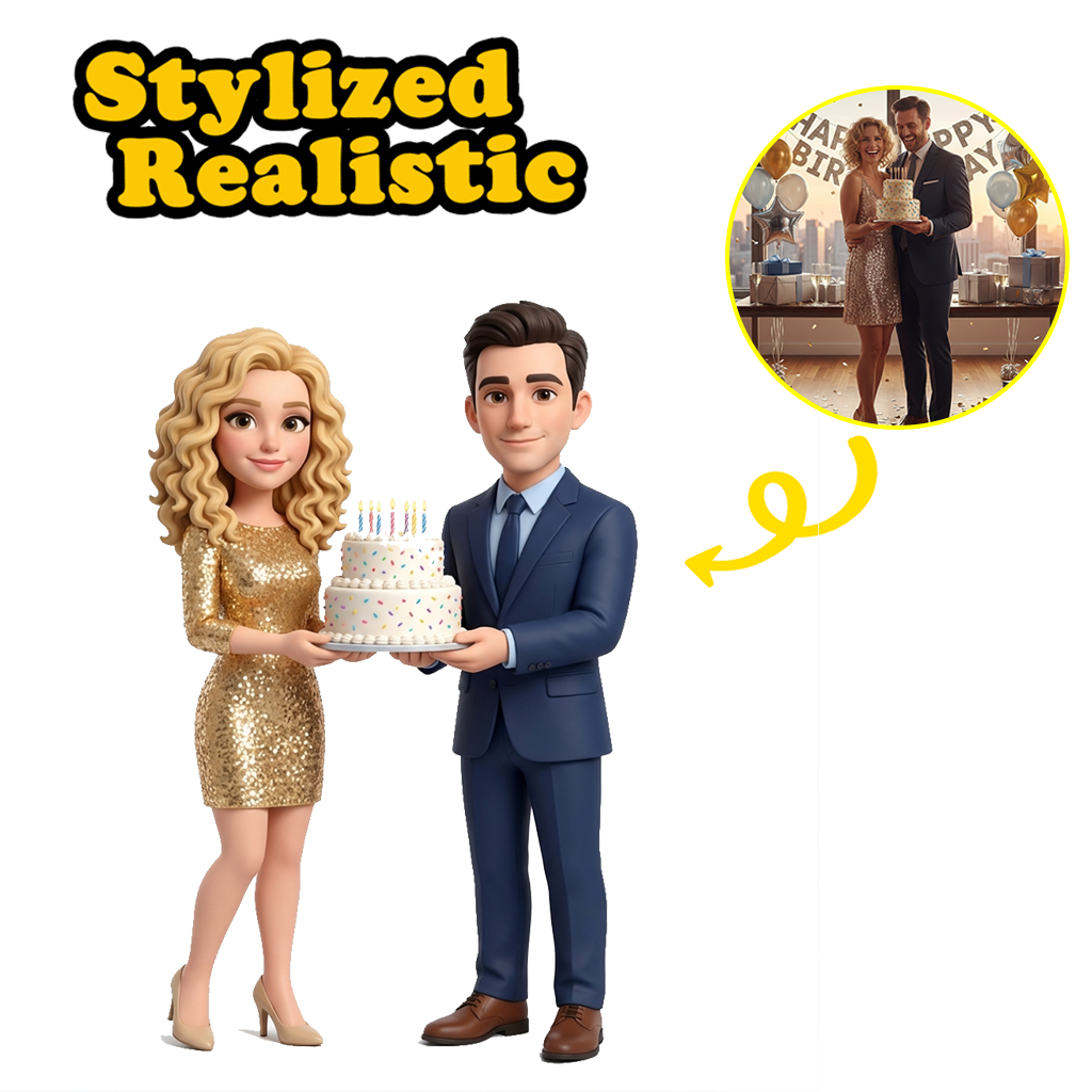 [Copy]Custom Single Separate Chibi Style 3D Figurine From Your Photo – Couple Birthday Edition – Cute Edition | KibiFig