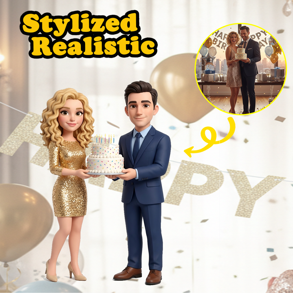 [Copy]Custom Single Separate Chibi Style 3D Figurine From Your Photo – Couple Birthday Edition – Cute Edition | KibiFig