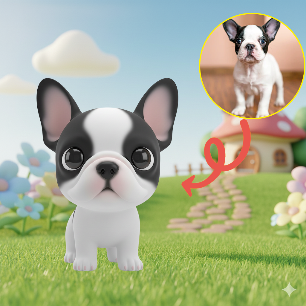 Custom Single Separate Chibi Style 3D Figurine From Your Photo – Pet Edition – Cute Edition | KibiFig