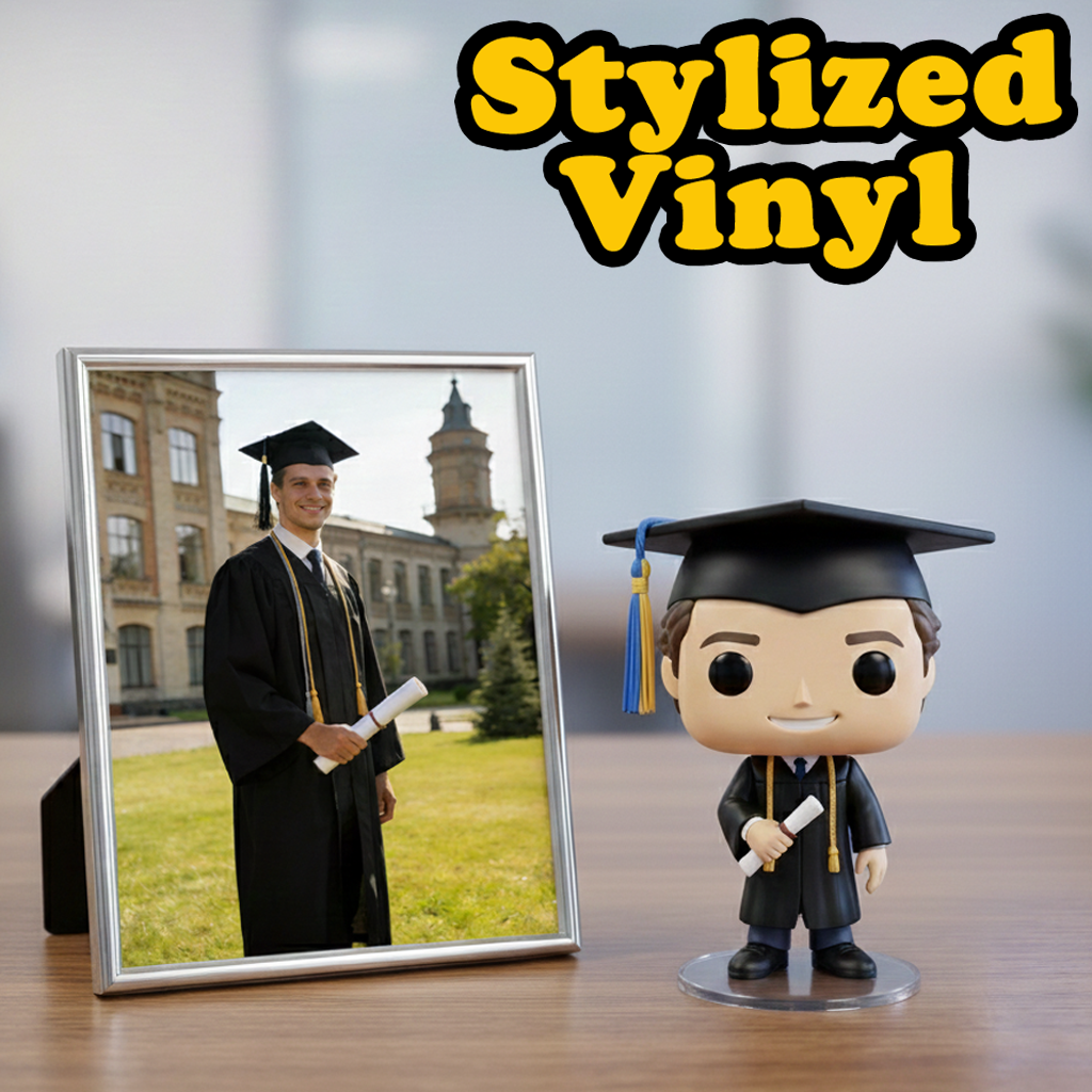 Custom Single Separate Chibi Style 3D Figurine From Your Photo – College Graduation Edition – Cute Edition | KibiFig