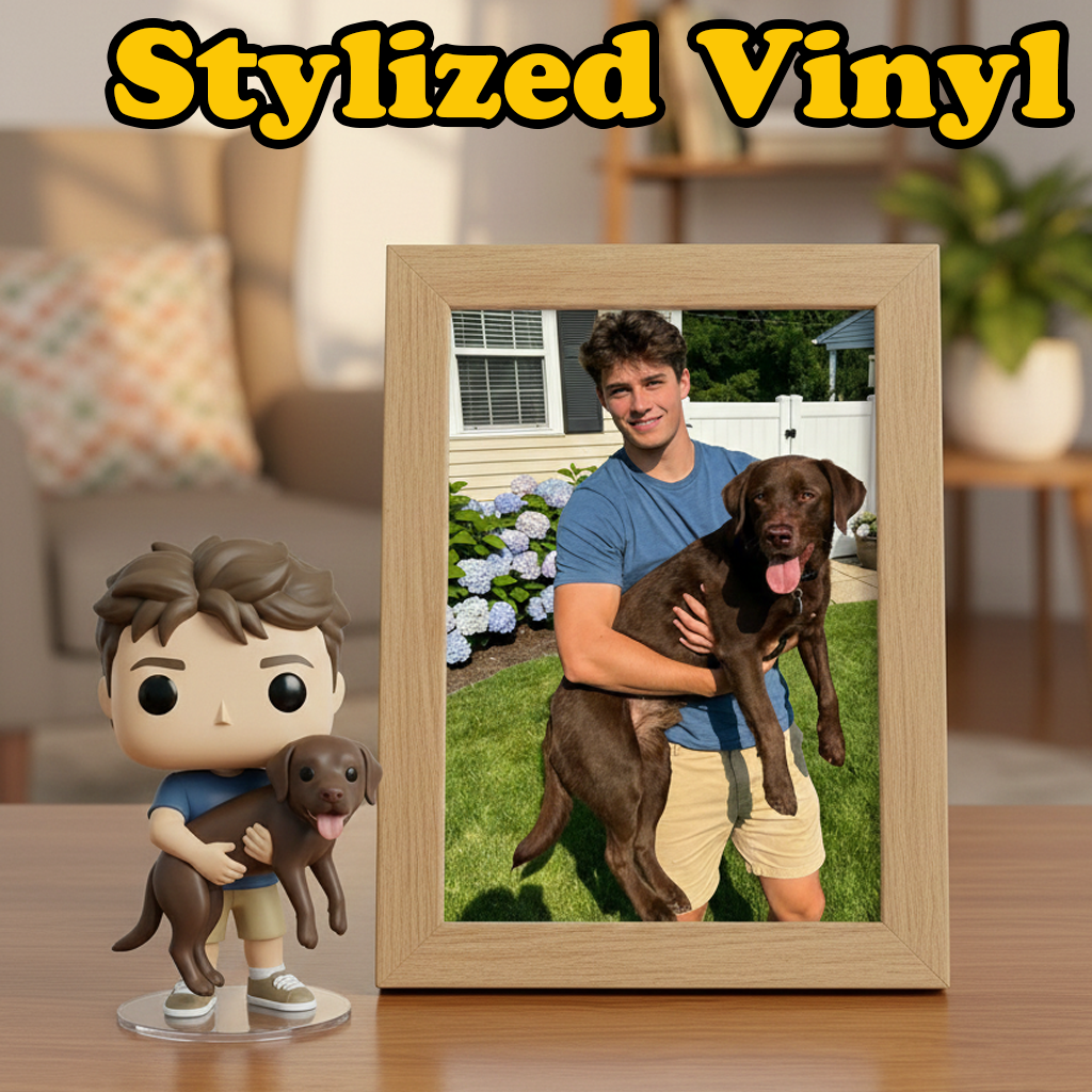 Custom Single Separate Chibi Style 3D Figurine From Your Photo – Human & Pet Bond Edition – Cute & Heartwarming Style | KibiFig