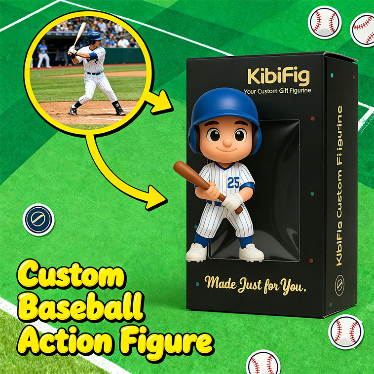 Custom Single Separate Chibi Style 3D Figurine From Your Photo – Baseball Edition – Cute Edition | KibiFig