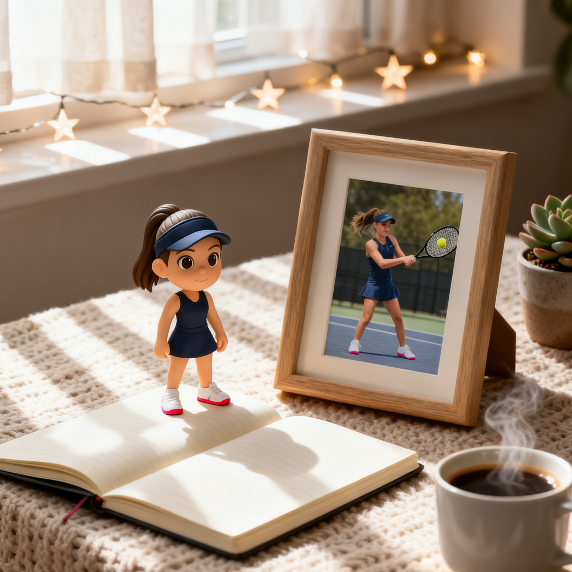 Custom Single Separate Chibi Style 3D Figurine From Your Photo – Tennis Edition – Cute Edition | KibiFig