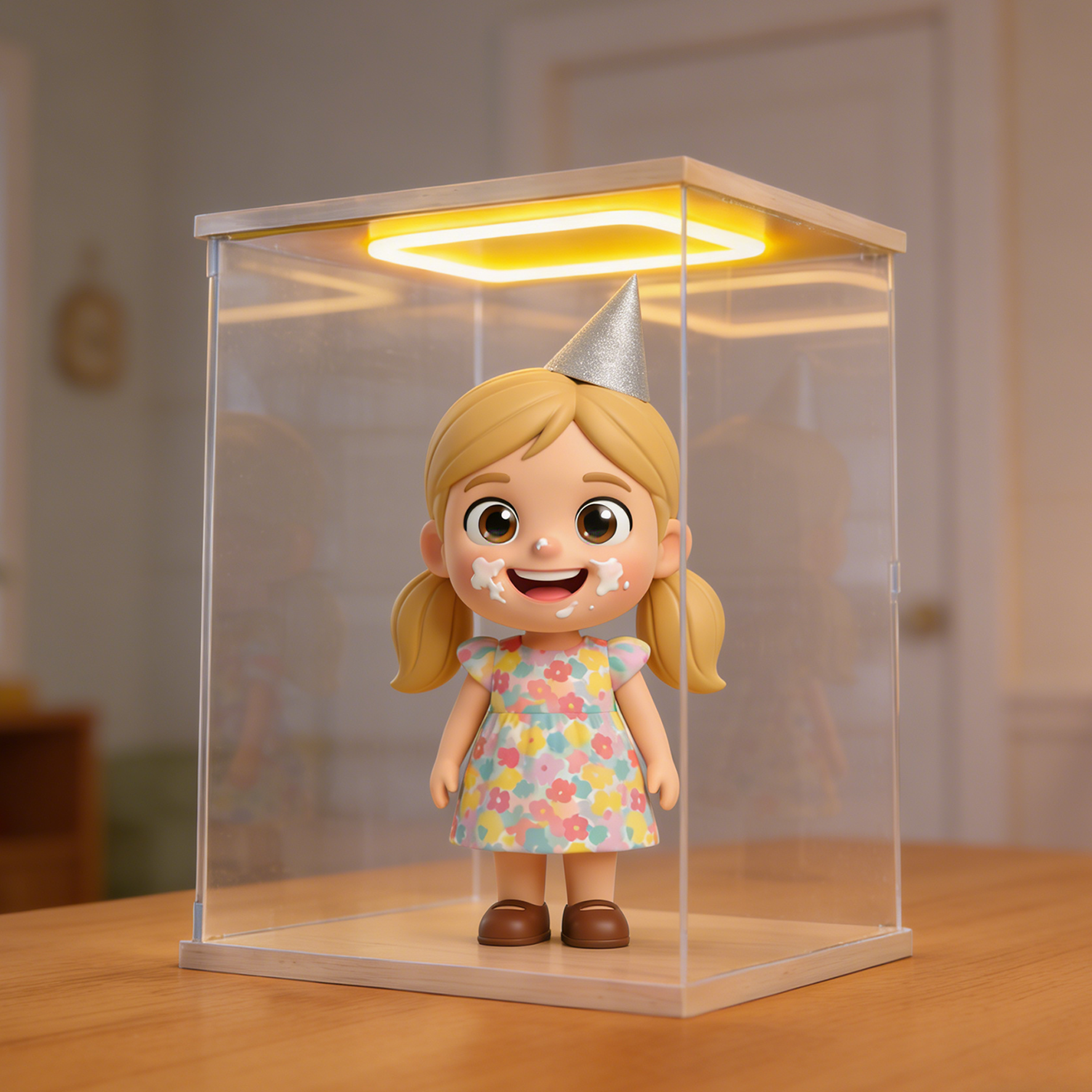 Integrated Illuminated Acrylic Figurine Display Box | High Transparency Dustproof Model Box