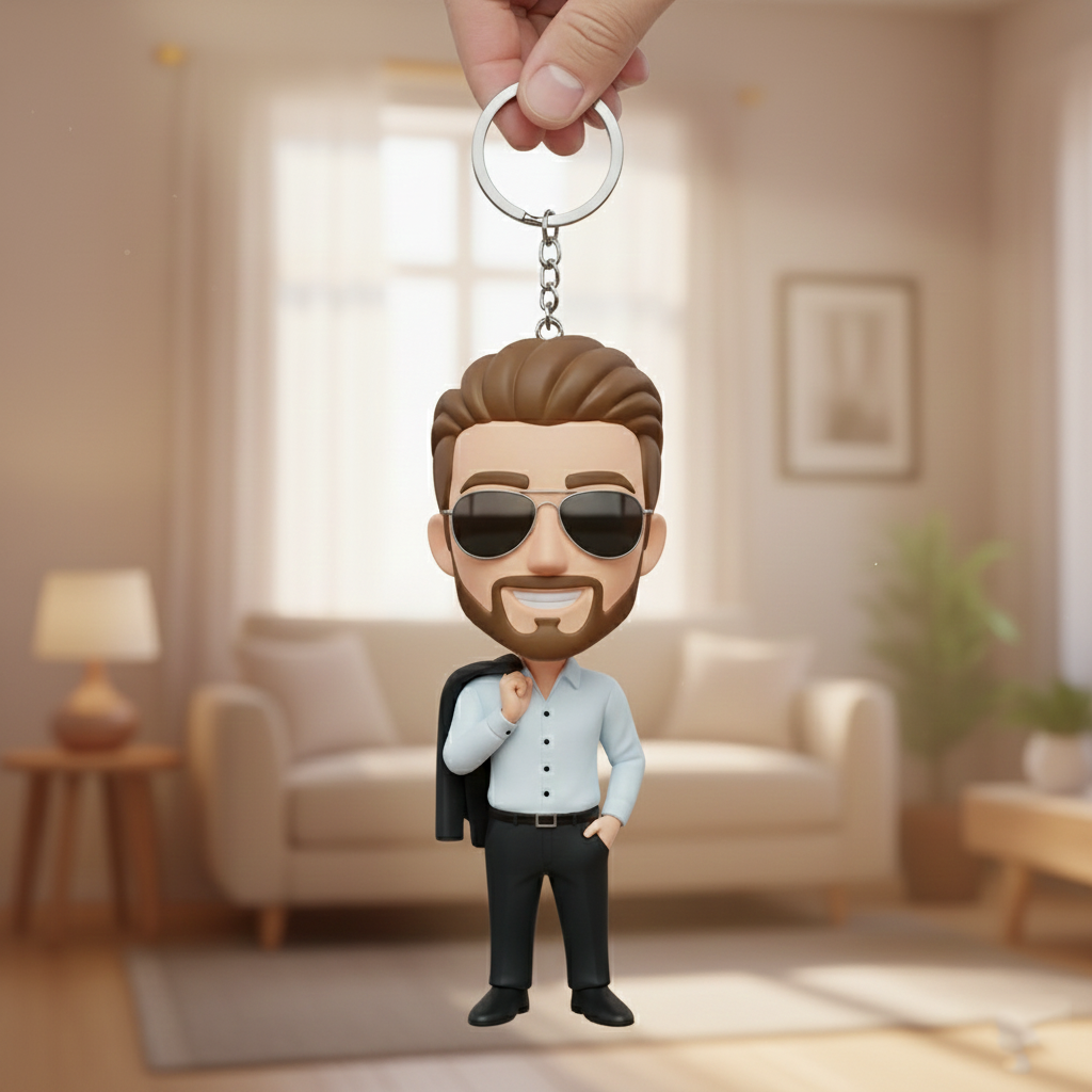 Custom Made 3D Mini Keychain Figure with Your Face Perfect for Gifting | KibiFig