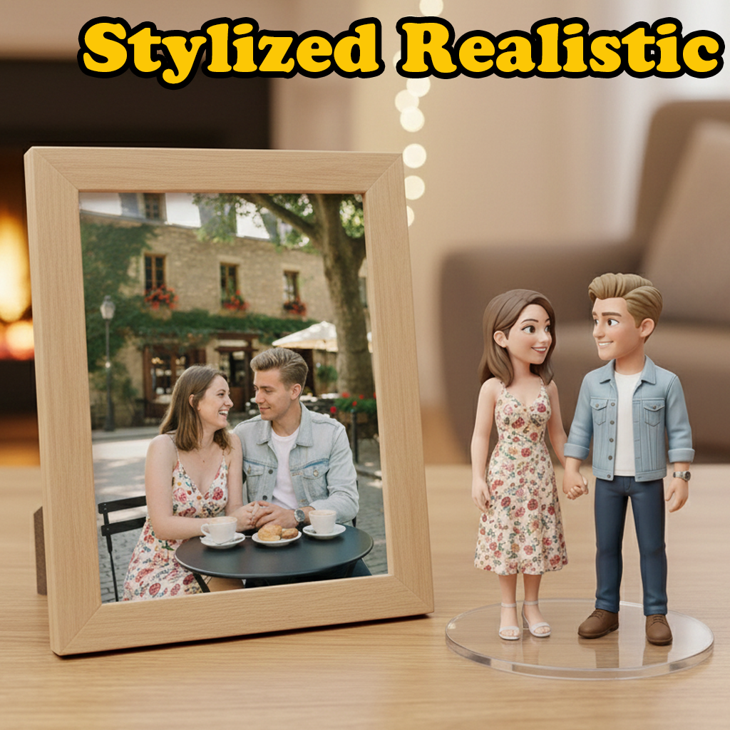 Custom Single Separate Chibi Style 3D Figurine From Your Photo – Young Couple Edition – Cute & Romantic Style | KibiFig
