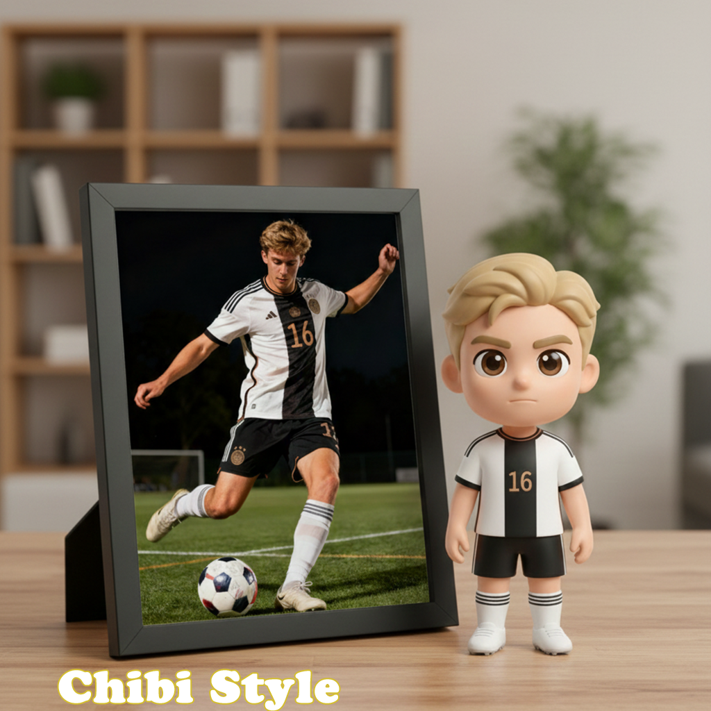 Custom Single Separate Chibi Style 3D Figurine From Your Photo – Football Edition – Cute Edition | KibiFig