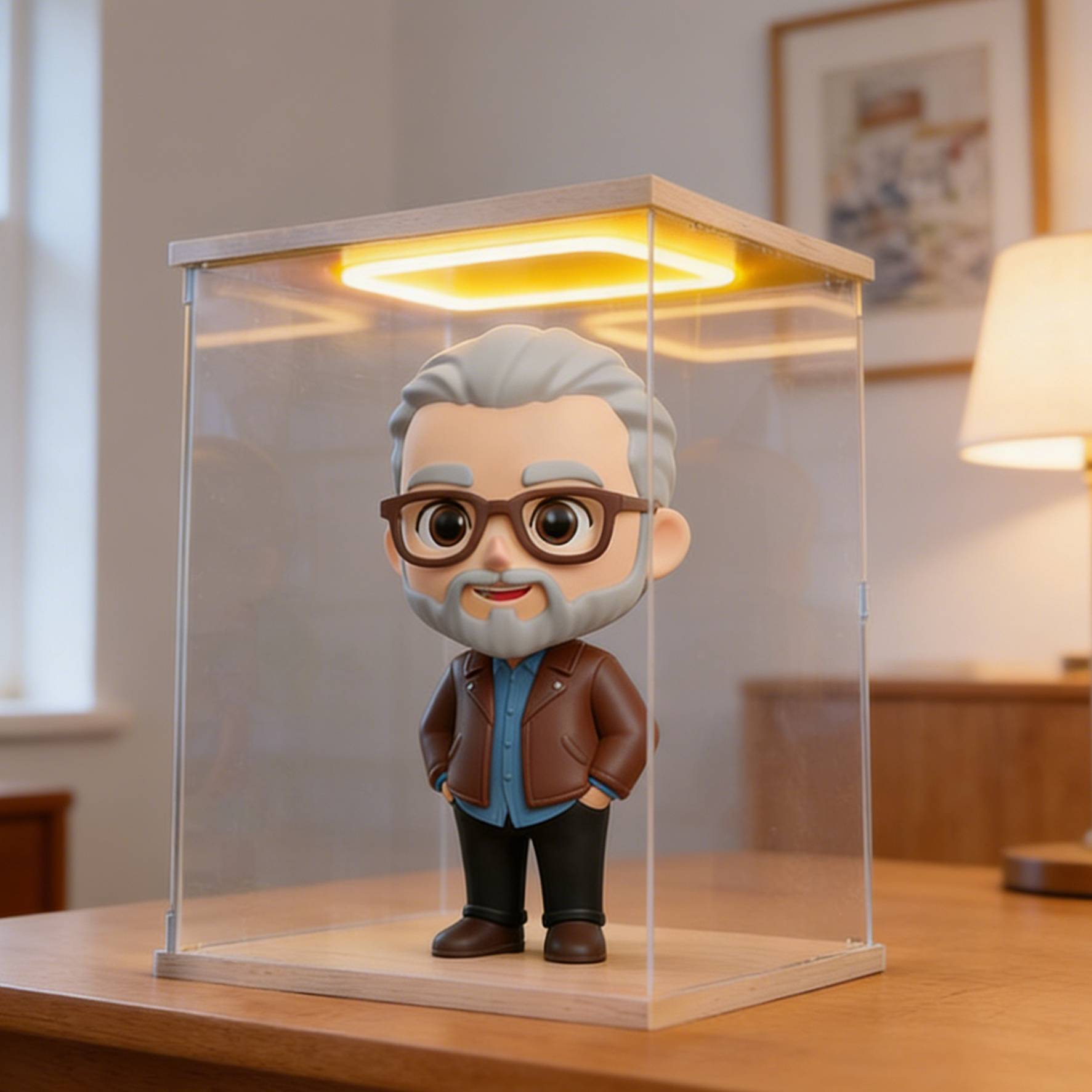 Integrated Illuminated Acrylic Figurine Display Box | High Transparency Dustproof Model Box