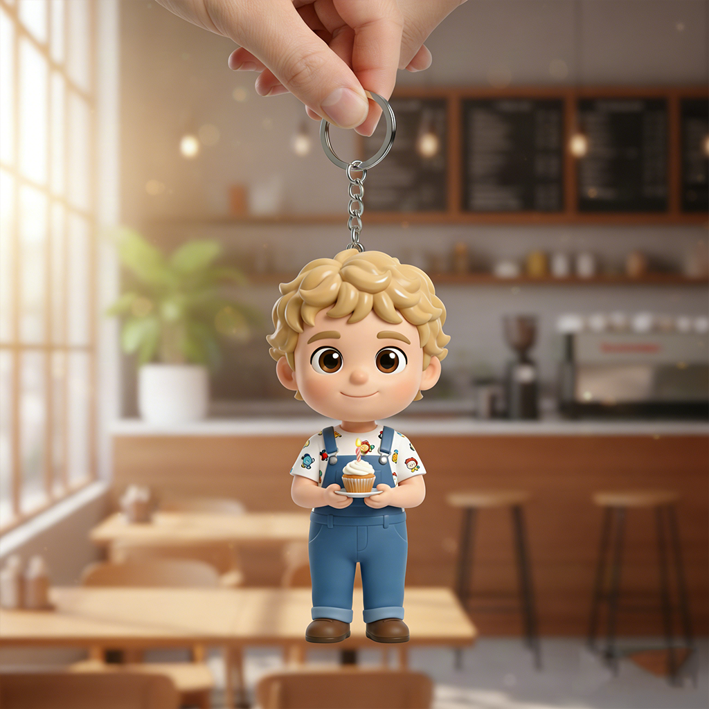Custom Made 3D Mini Keychain Figure with Your Face Perfect for Gifting | KibiFig