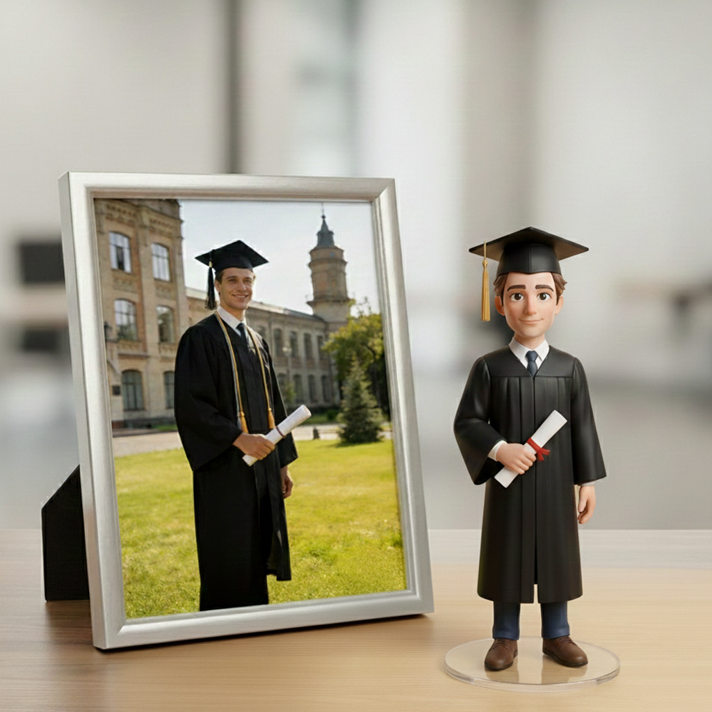 Custom Single Separate Chibi Style 3D Figurine From Your Photo – College Graduation Edition – Cute Edition | KibiFig
