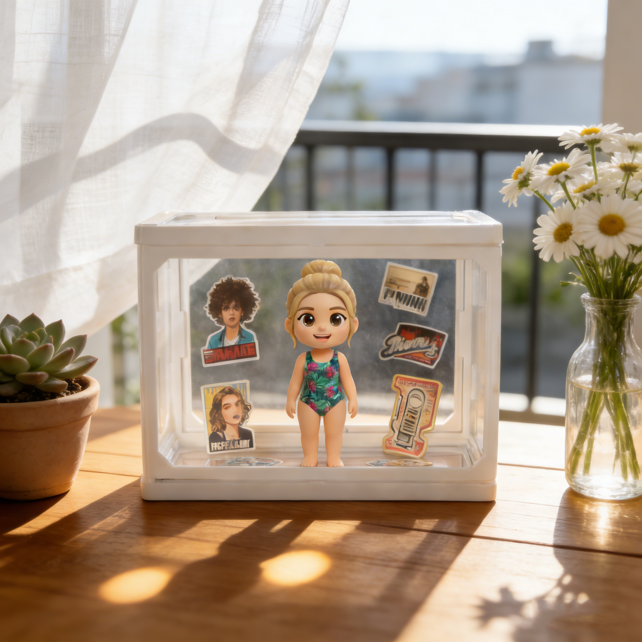 Custom 3D Figurine With Showcase DIY Dollhouse Glass Stable Block Shelf for Kids | KibiFig