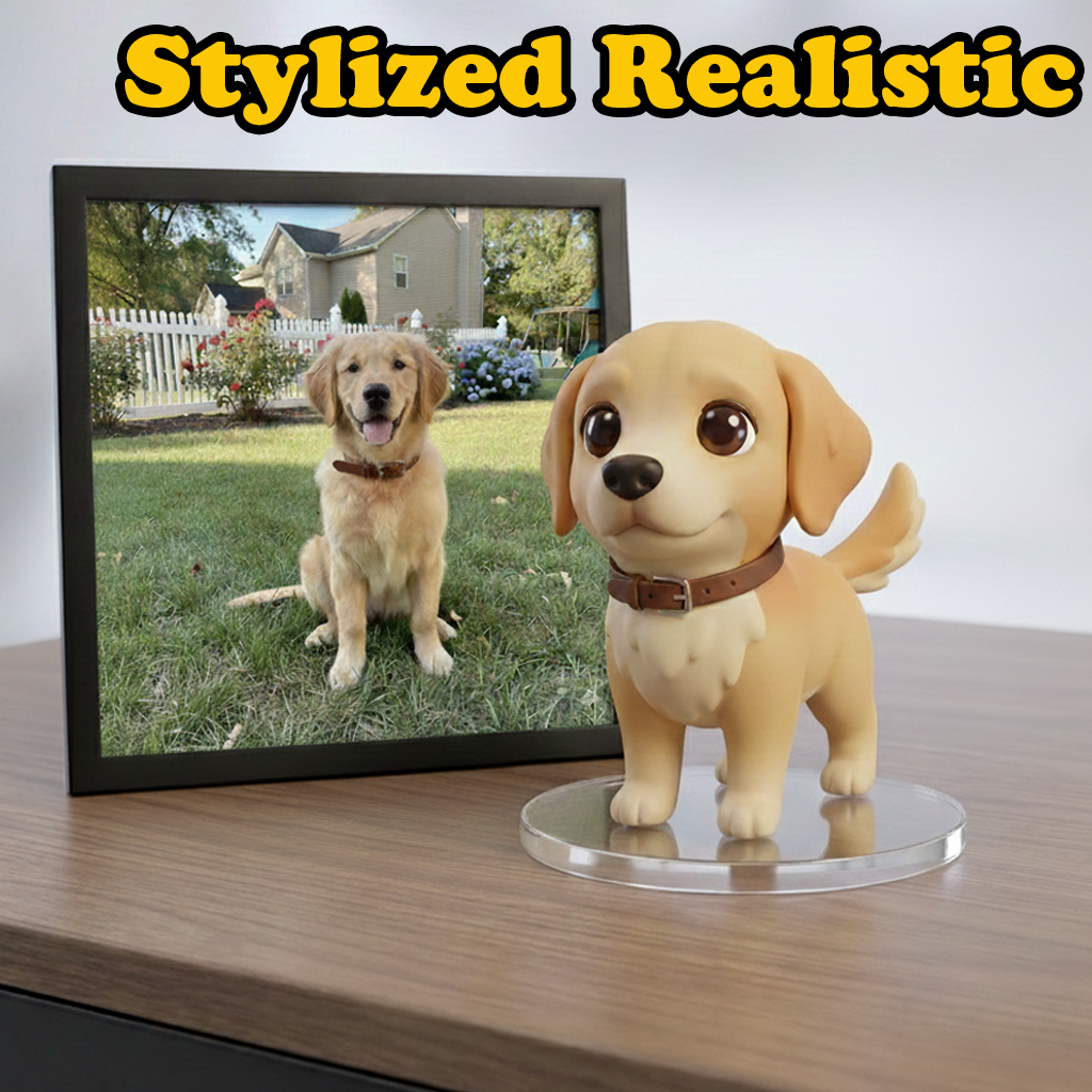 Custom Single Separate Chibi Style 3D Figurine From Your Photo – Puppy Edition – Cute & Lovable Style | KibiFig