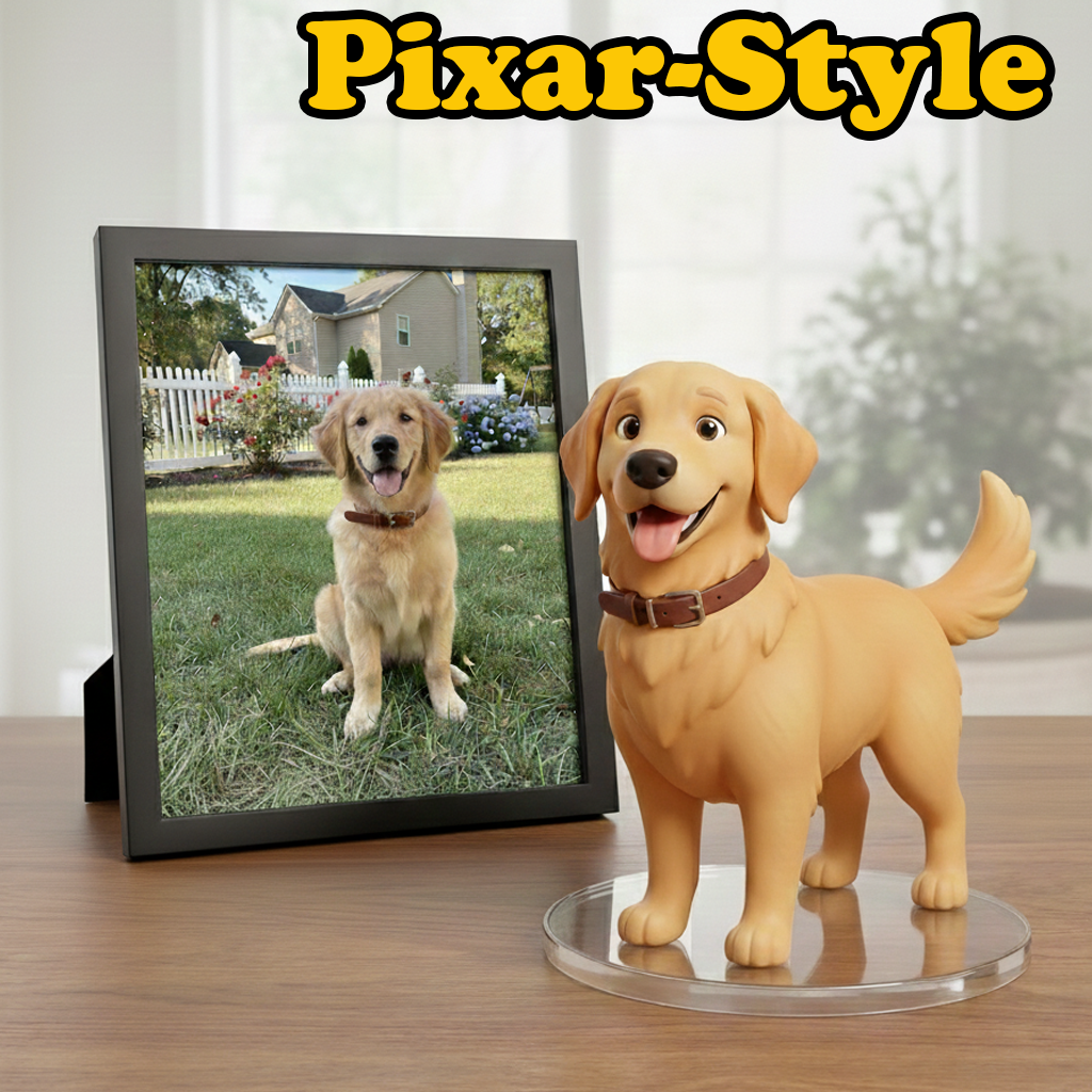 Custom Single Separate Chibi Style 3D Figurine From Your Photo – Puppy Edition – Cute & Lovable Style | KibiFig