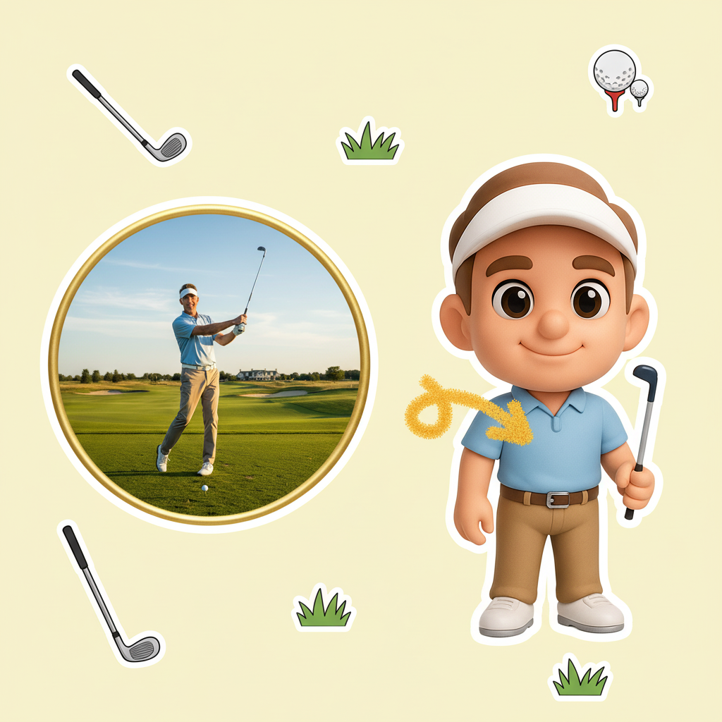 Custom Single Separate Chibi Style 3D Figurine From Your Photo – Golf Edition – Cute Edition | KibiFig
