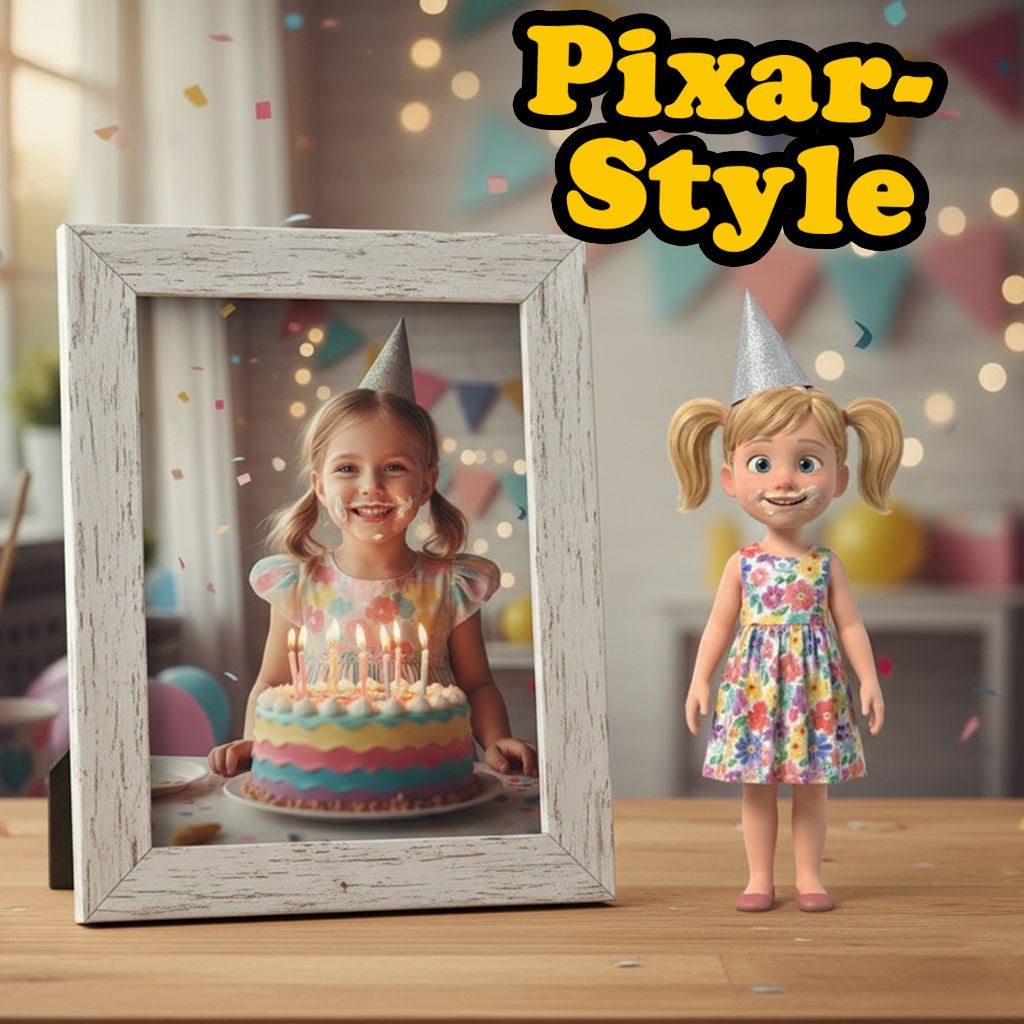 Custom Single Separate Chibi Style 3D Figurine From Your Photo – Girl's Birthday Edition – Cute Edition | KibiFig