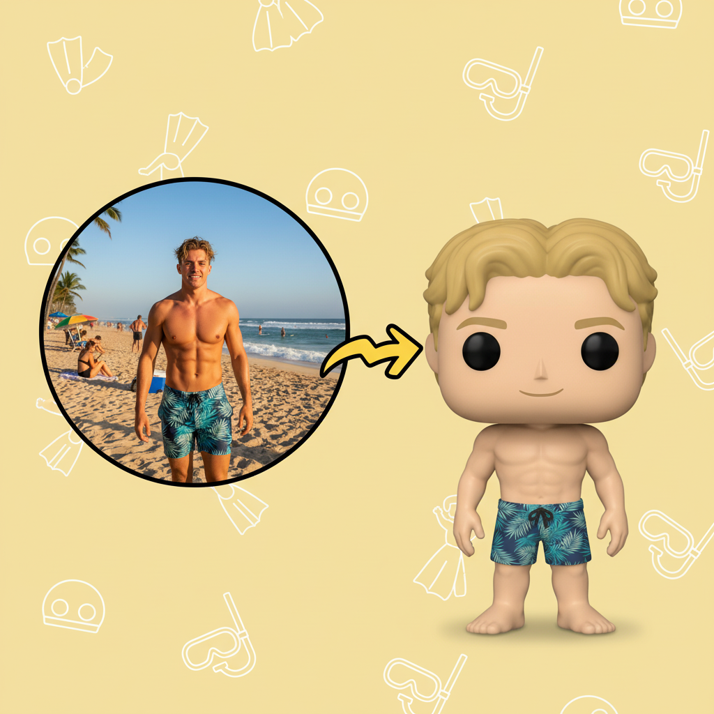 Custom Single Separate Chibi Style 3D Figurine From Your Photo – Swim Edition – Cute Edition | KibiFig