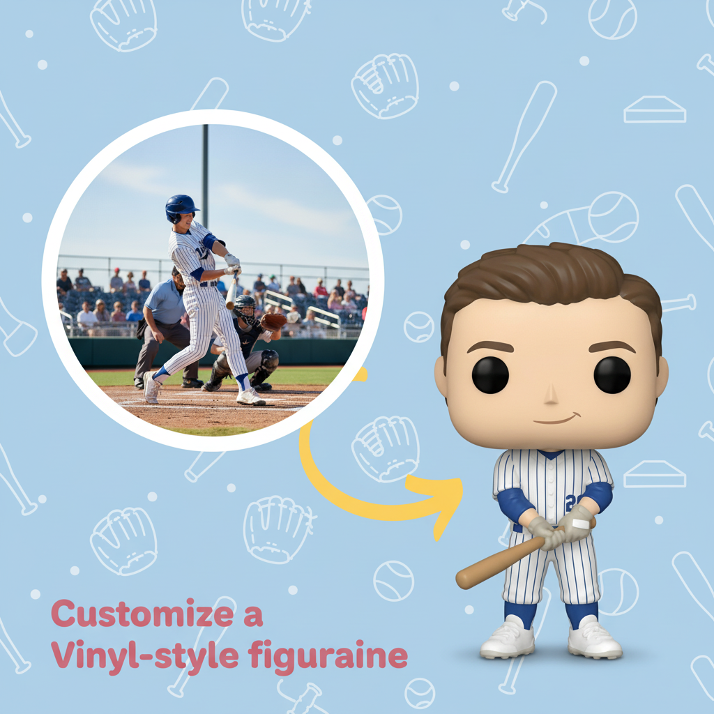 Custom Single Separate Chibi Style 3D Figurine From Your Photo – Baseball Edition – Cute Edition | KibiFig
