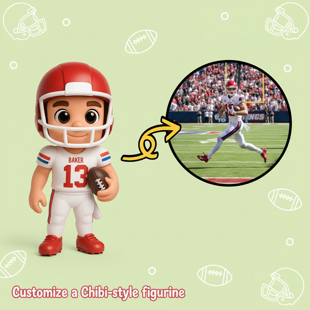 Custom Single Separate Chibi Style 3D Figurine From Your Photo -Rugby Edition- Cute Edition| KibiFig