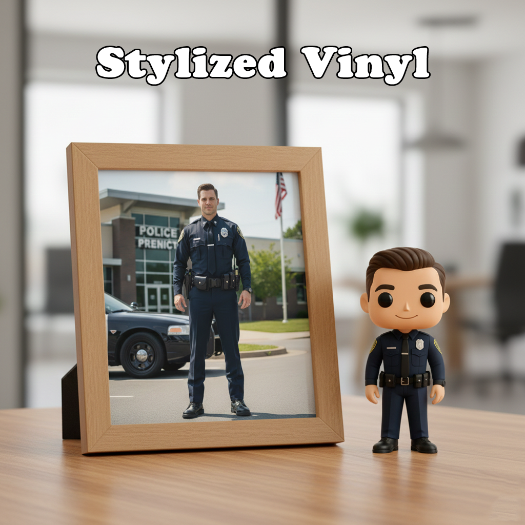 Custom Single Separate Chibi Style 3D Figurine From Your Photo – Police Edition – Cute Edition | KibiFig