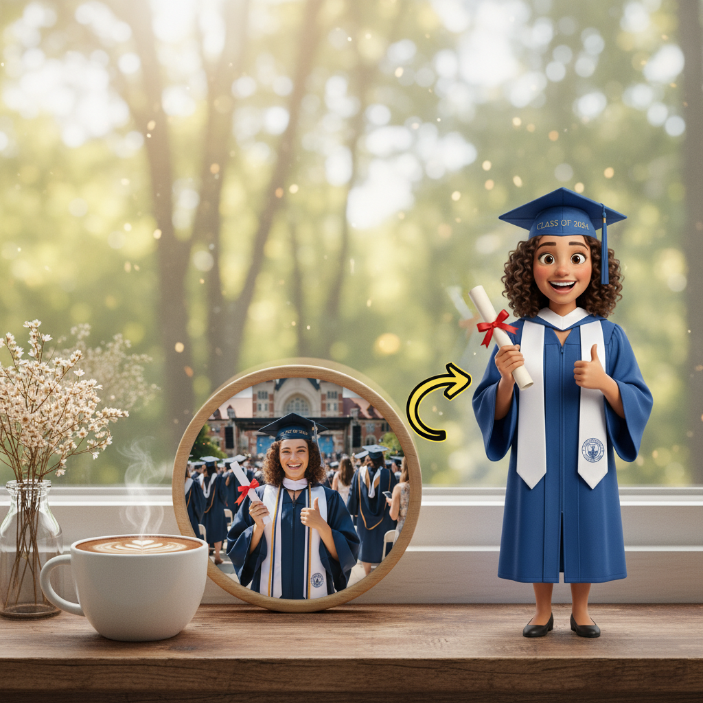 Custom Single Separate Chibi Style 3D Figurine From Your Photo – Graduation Edition – Cute Edition | KibiFig