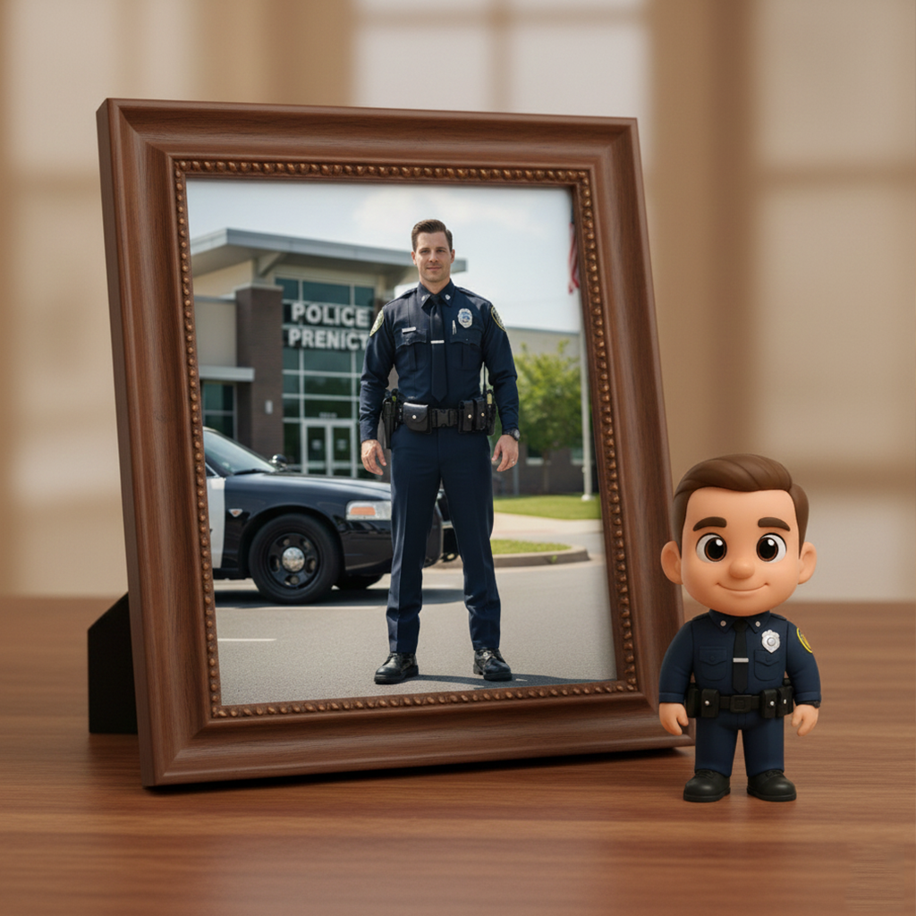 Custom Single Separate Chibi Style 3D Figurine From Your Photo – Police Edition – Cute Edition | KibiFig