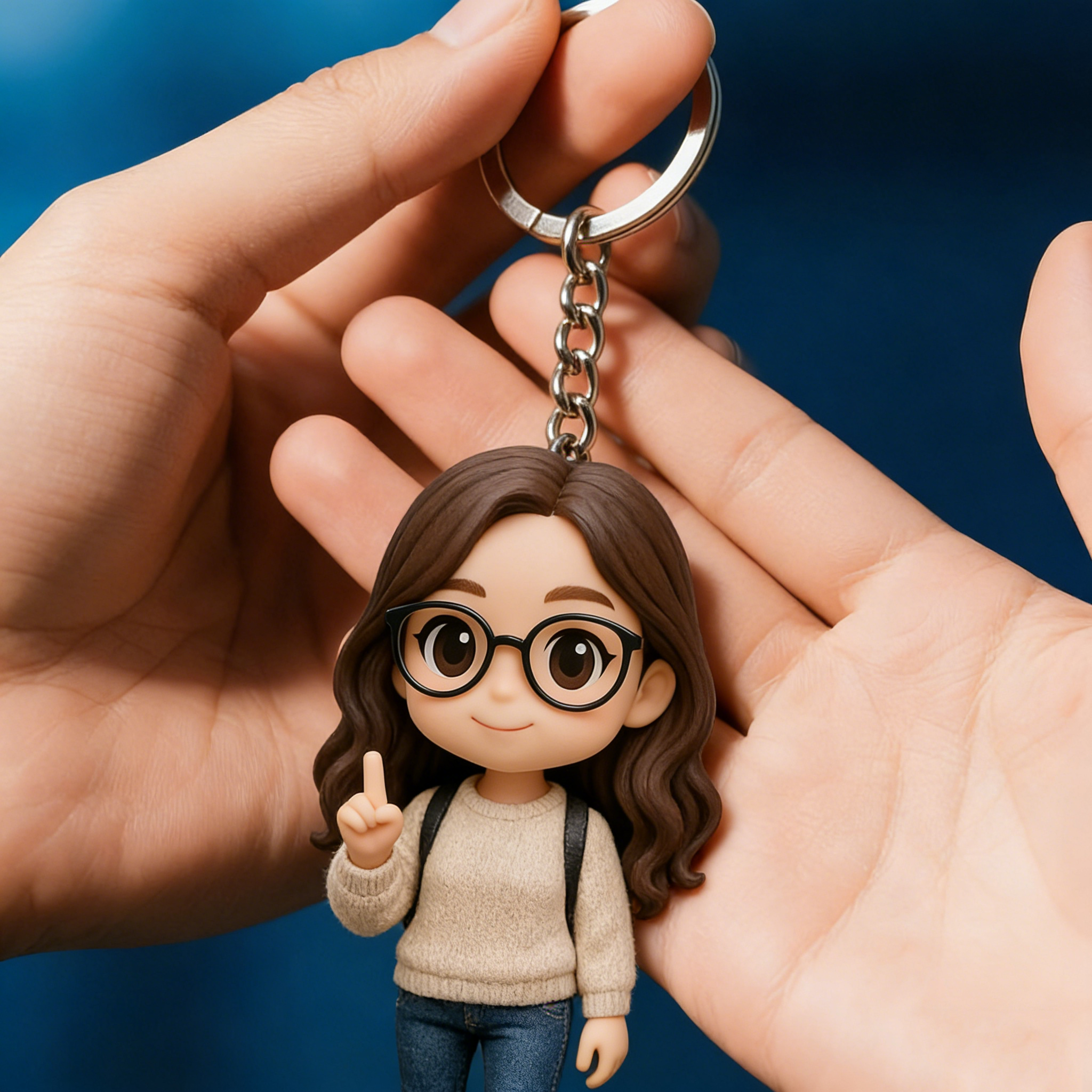 Custom Made 3D Mini Keychain Figure with Your Face Perfect for Gifting | KibiFig