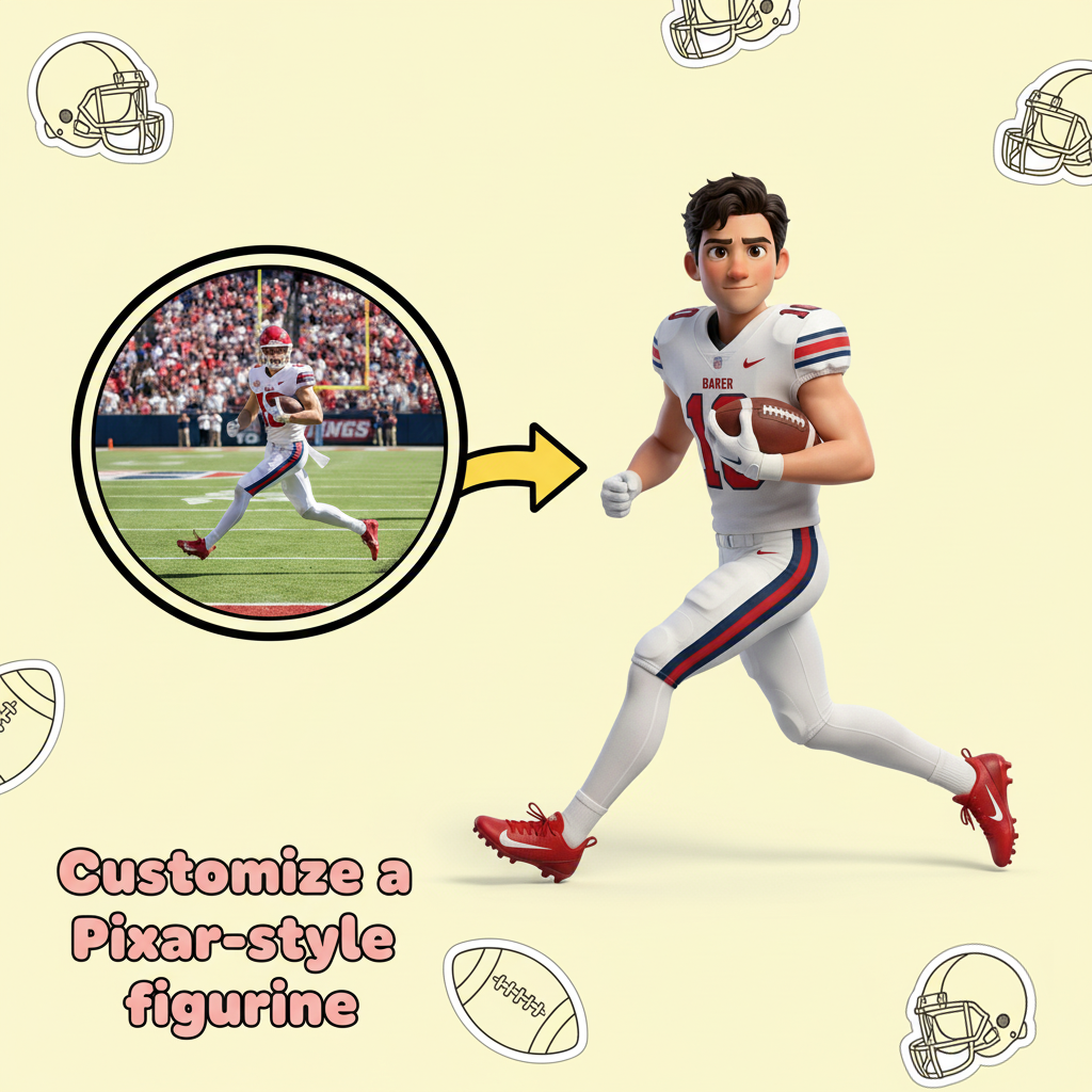 Custom Single Separate Chibi Style 3D Figurine From Your Photo -Rugby Edition- Cute Edition| KibiFig
