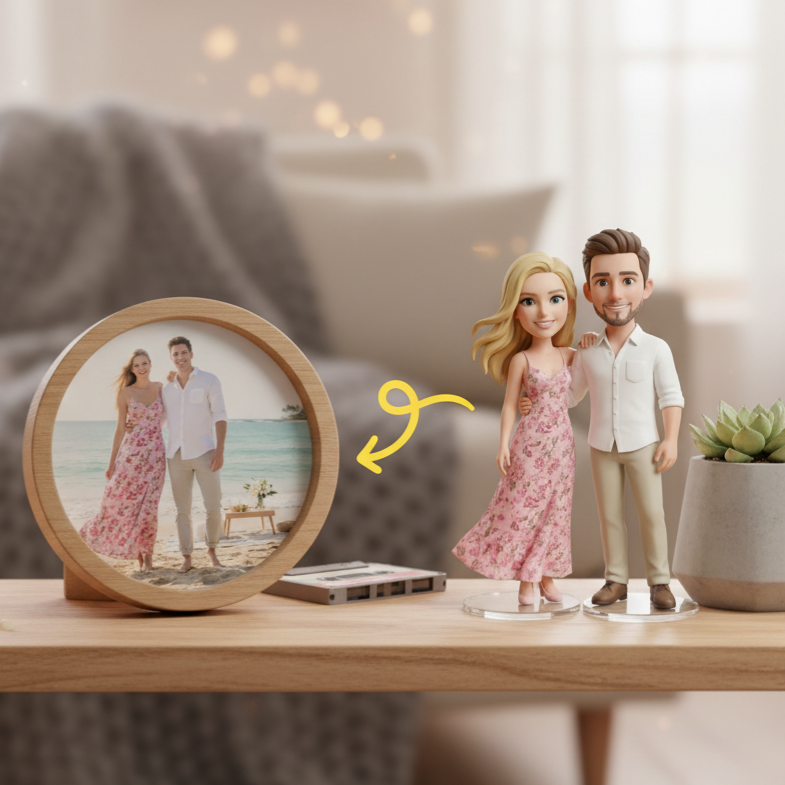 Custom Single Separate Chibi Style 3D Figurine From Your Photo – Love Edition | KibiFig