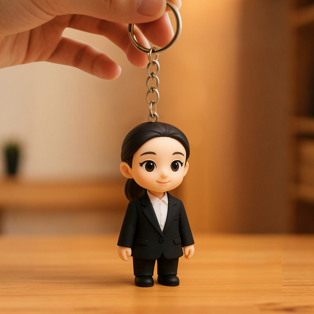 Custom Made 3D Mini Keychain Figure with Your Face Perfect for Gifting | KibiFig
