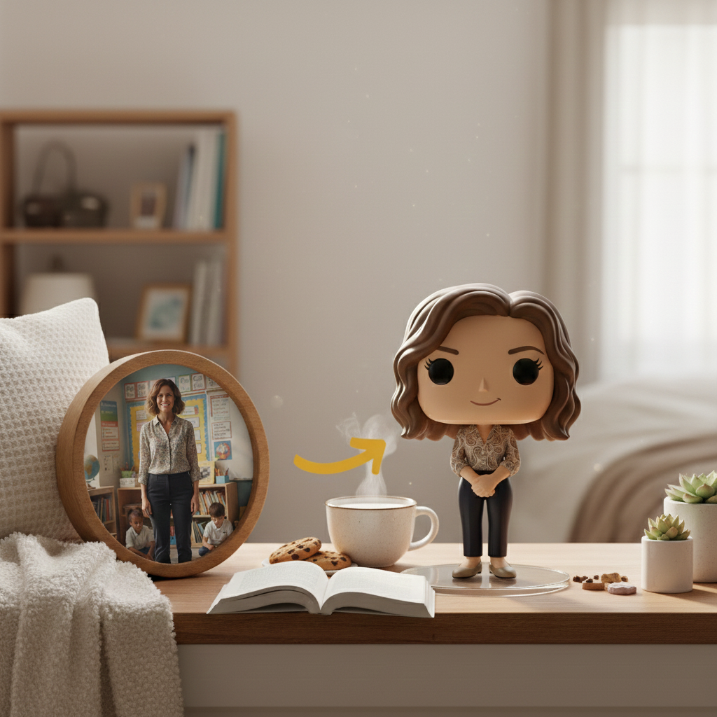 Custom Single Separate Chibi Style 3D Figurine From Your Photo – Teacher's Edition – Cute Edition | KibiFig