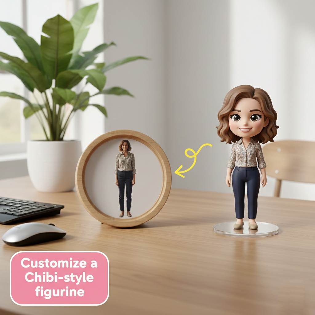 Custom Single Separate Chibi Style 3D Figurine From Your Photo – Teacher's Edition – Cute Edition | KibiFig