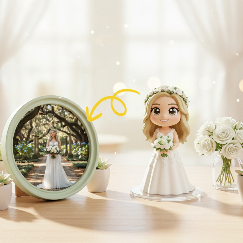 Custom Single Separate Chibi Style 3D Figurine From Your Photo – Wedding Edition – Cute Edition | KibiFig