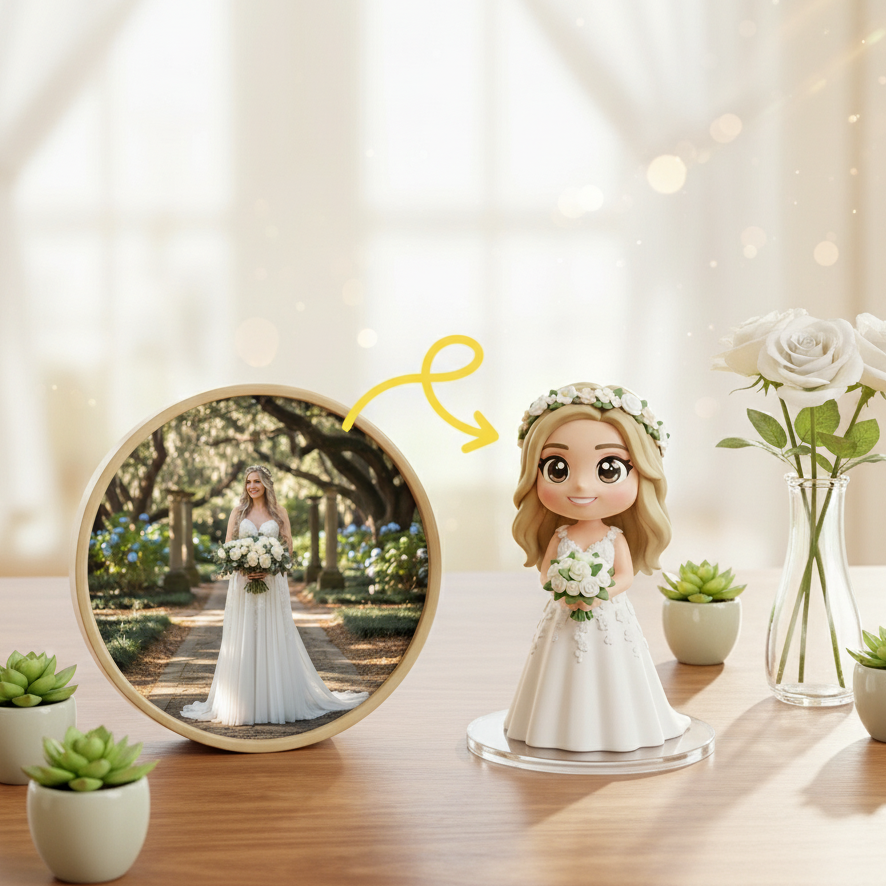 Custom Single Separate Chibi Style 3D Figurine From Your Photo – Wedding Edition – Cute Edition | KibiFig