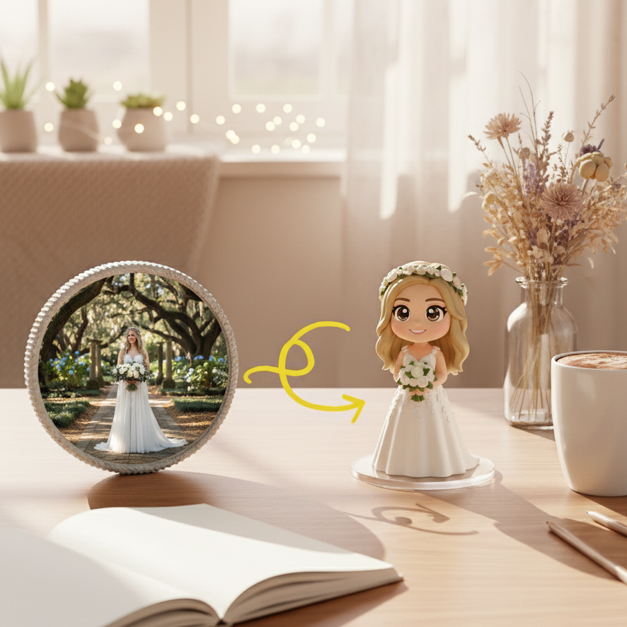 Custom Single Separate Chibi Style 3D Figurine From Your Photo – Wedding Edition – Cute Edition | KibiFig