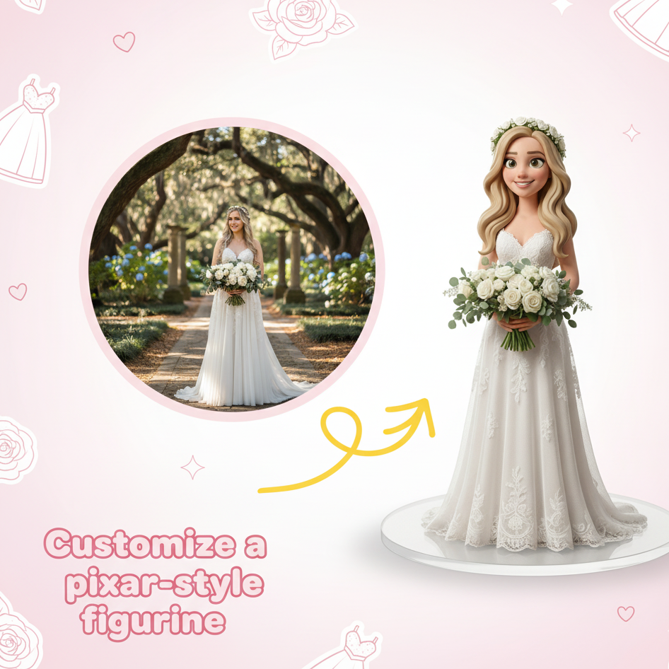 Custom Single Separate Chibi Style 3D Figurine From Your Photo – Wedding Edition – Cute Edition | KibiFig