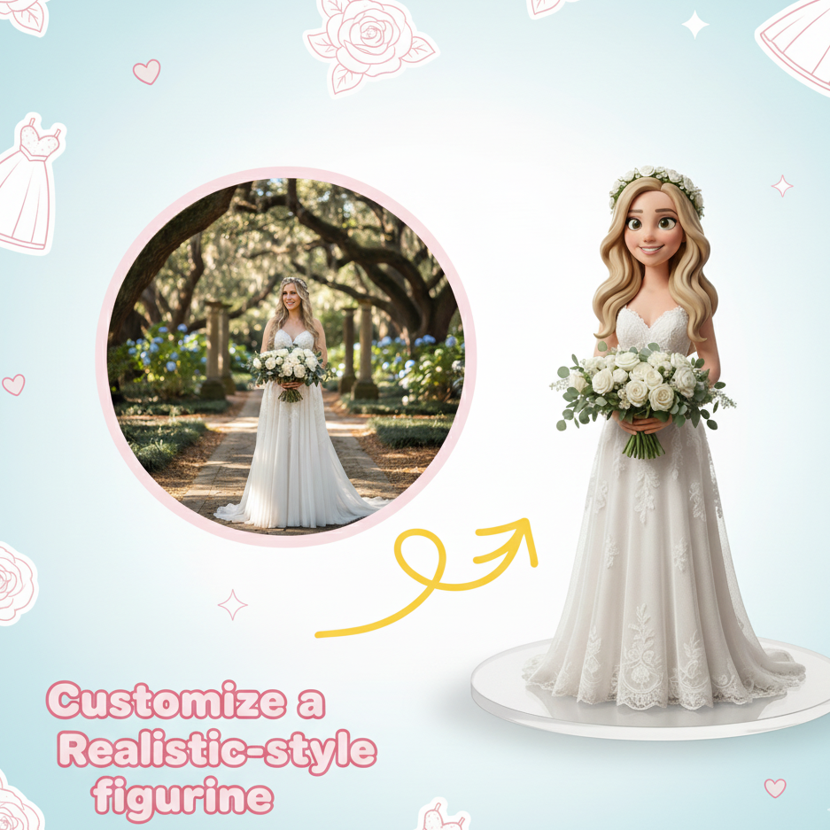 Custom Single Separate Chibi Style 3D Figurine From Your Photo – Wedding Edition – Cute Edition | KibiFig